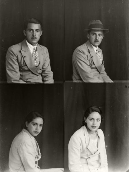 Dos retratos masculinos y dos retratos femeninos