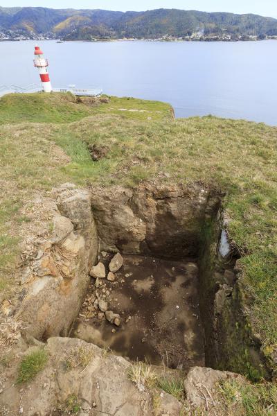 Posible cisterna al interior del castillo de Niebla